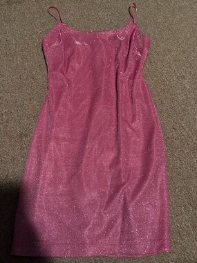 Darling Pink Glitter Slip Dress juniors 9/10